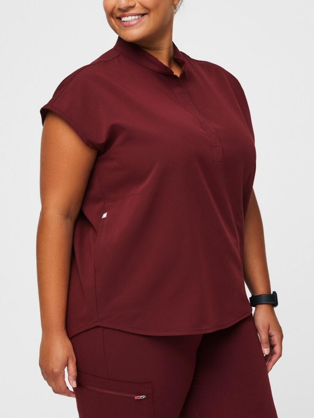 Figs Rafaela Burgundy Scrub Top Oversized
